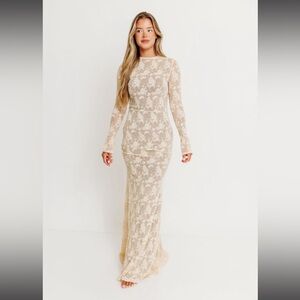 Worth collective Seraphine Lace Maxi Dress in Cream